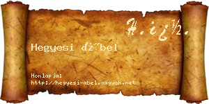 Hegyesi Ábel névjegykártya
