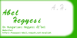 abel hegyesi business card